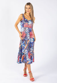 Silky Feeling Palm Print Dress