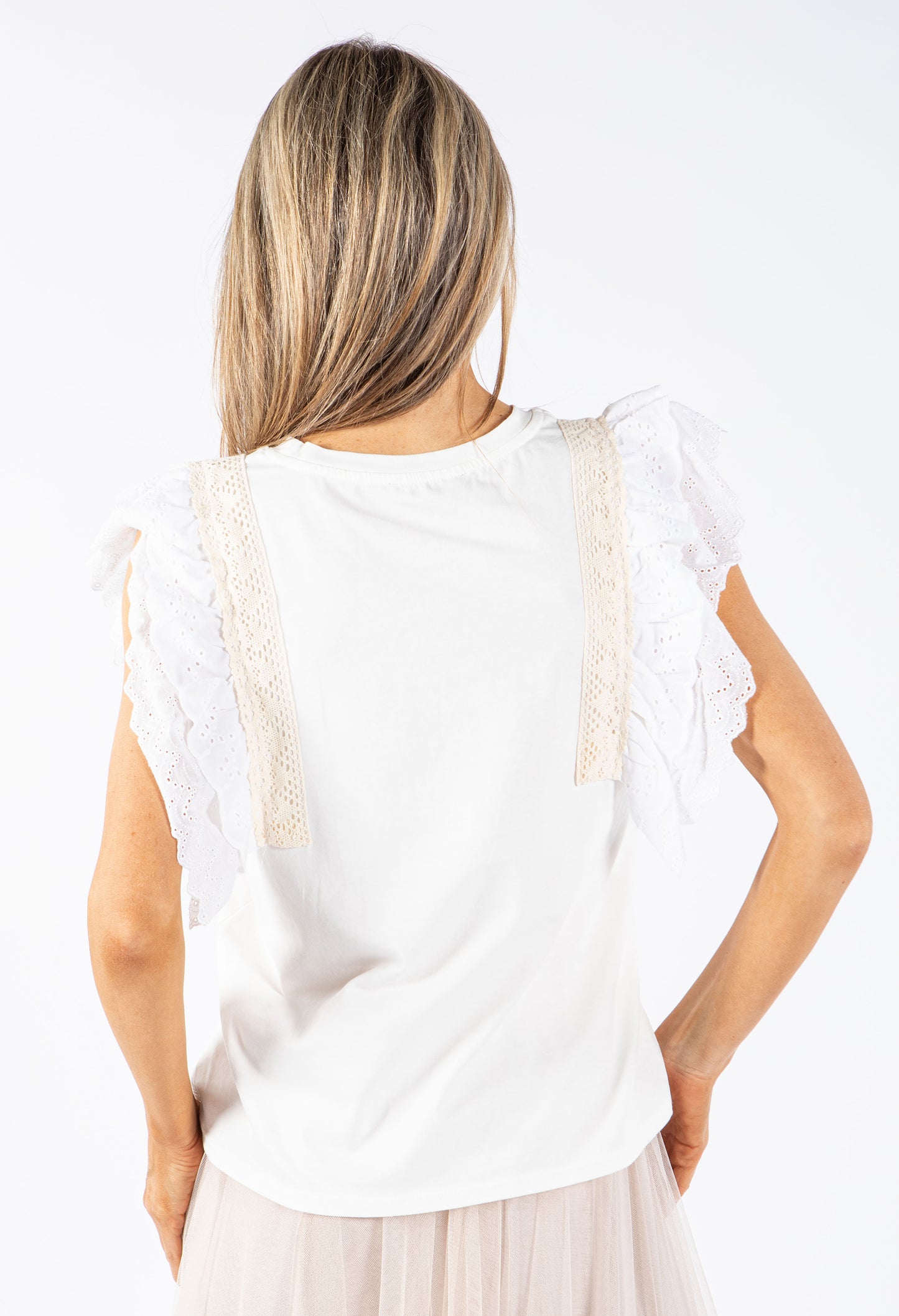 Embroidered Sleeve Top