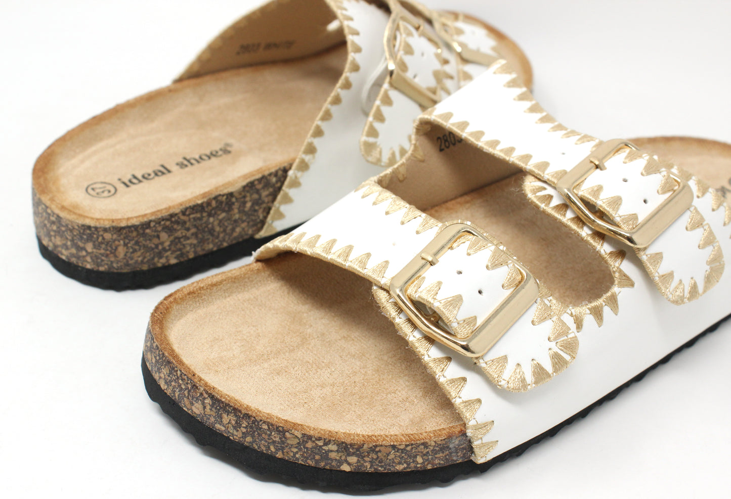 Double Strap Embroidered Sandal