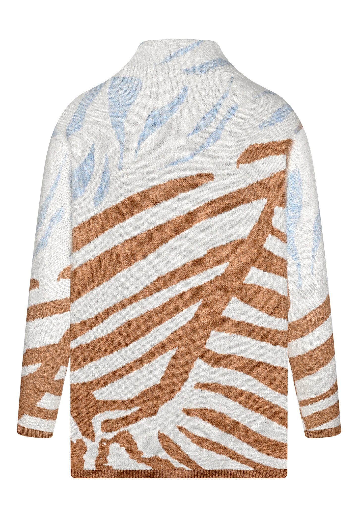 High Neck Printed Knit Pullover