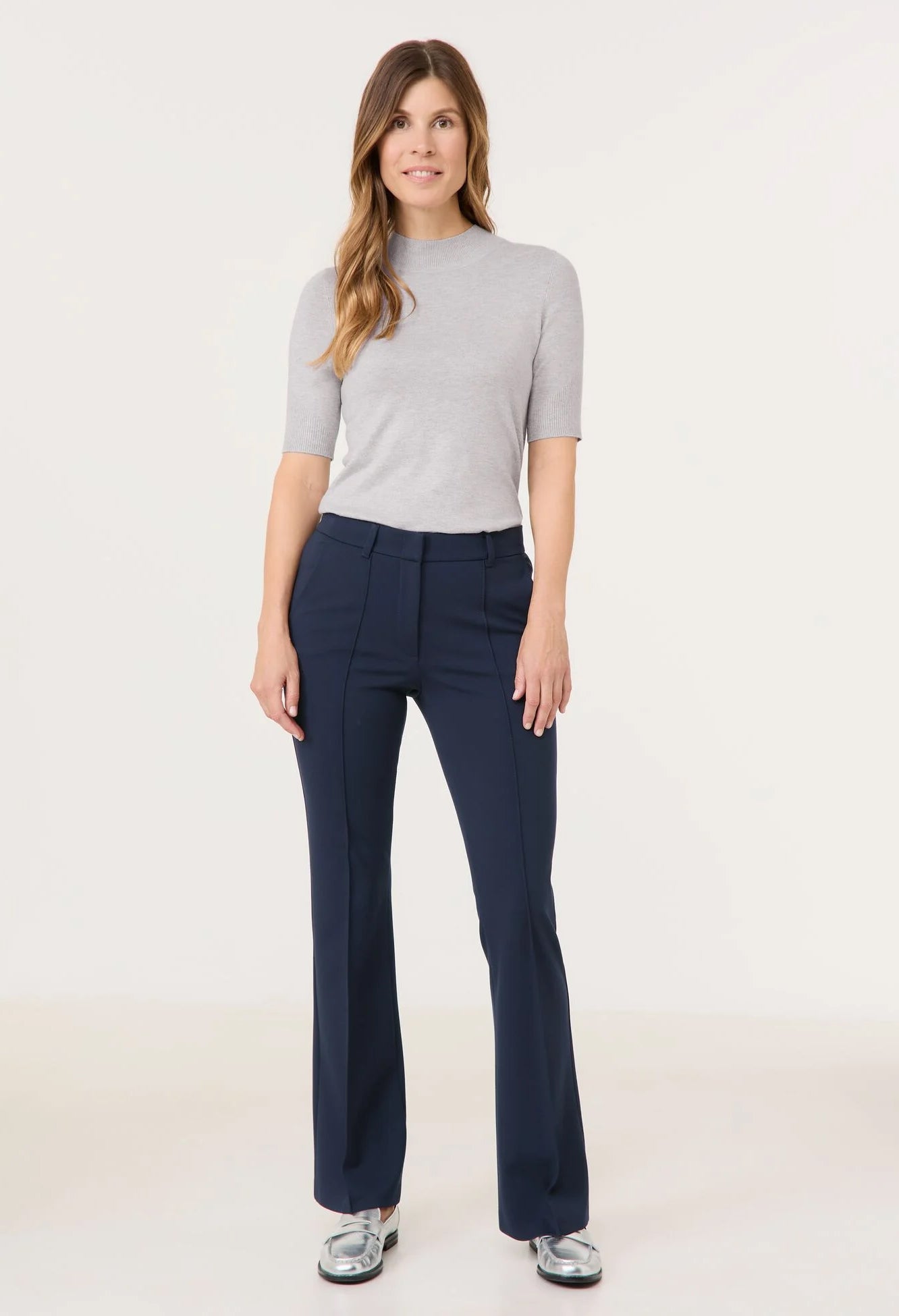 Flared Fit Smart Trouser