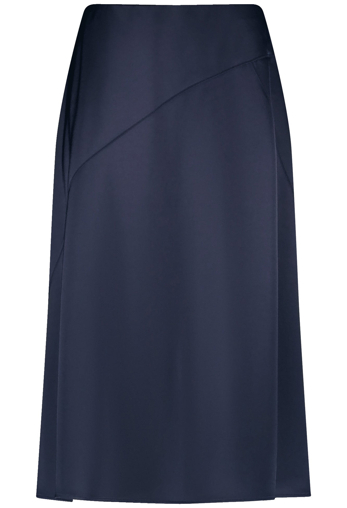 Flowing A-line satin skirt