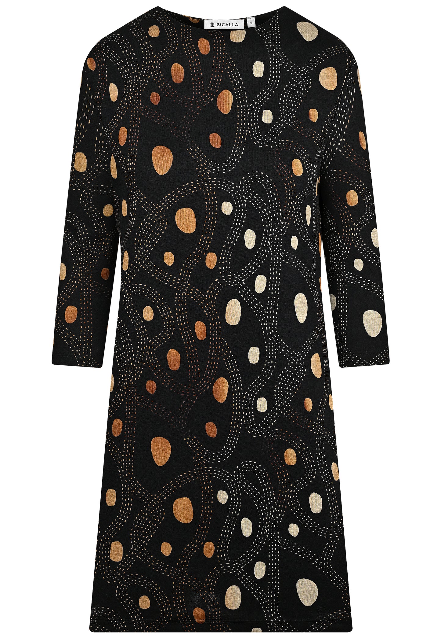 Abstract Polka Dot Midi Dress