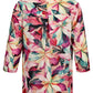 Leaf Print Silk Feel Blouse