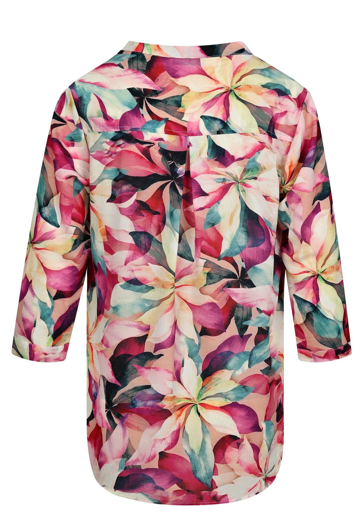 Leaf Print Silk Feel Blouse