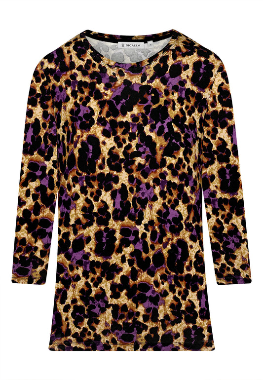 Mixed Leopard Print Top