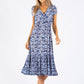 Leaf Print Tiered Dress