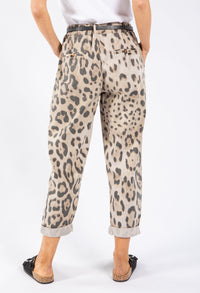Leopard Print Belted Trousers