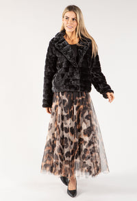 Button Close Short Faux Fur Coat