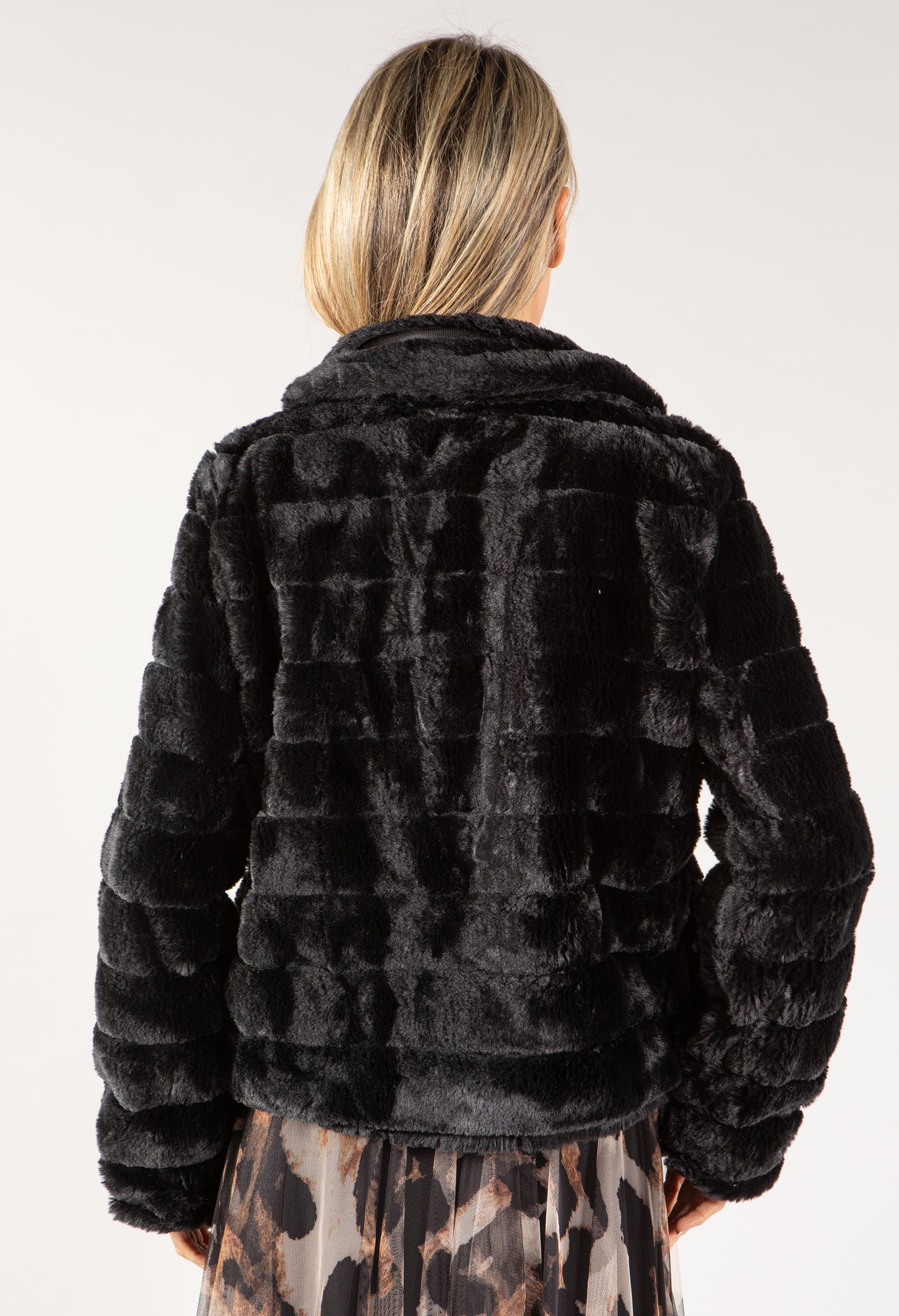 Button Close Short Faux Fur Coat