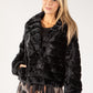 Button Close Short Faux Fur Coat