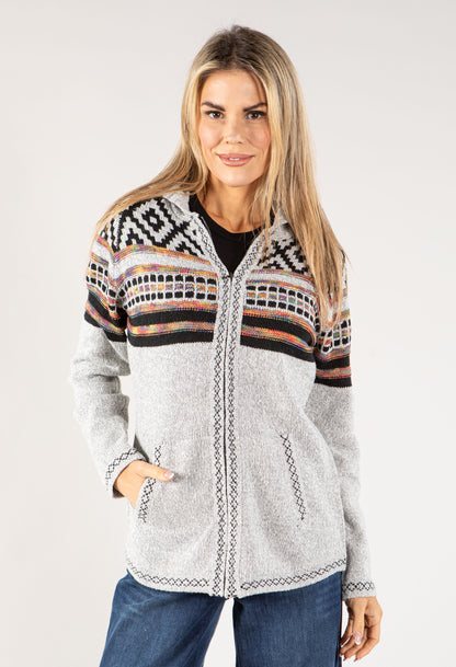 Nordic Style Knit Zip Up Hoodie