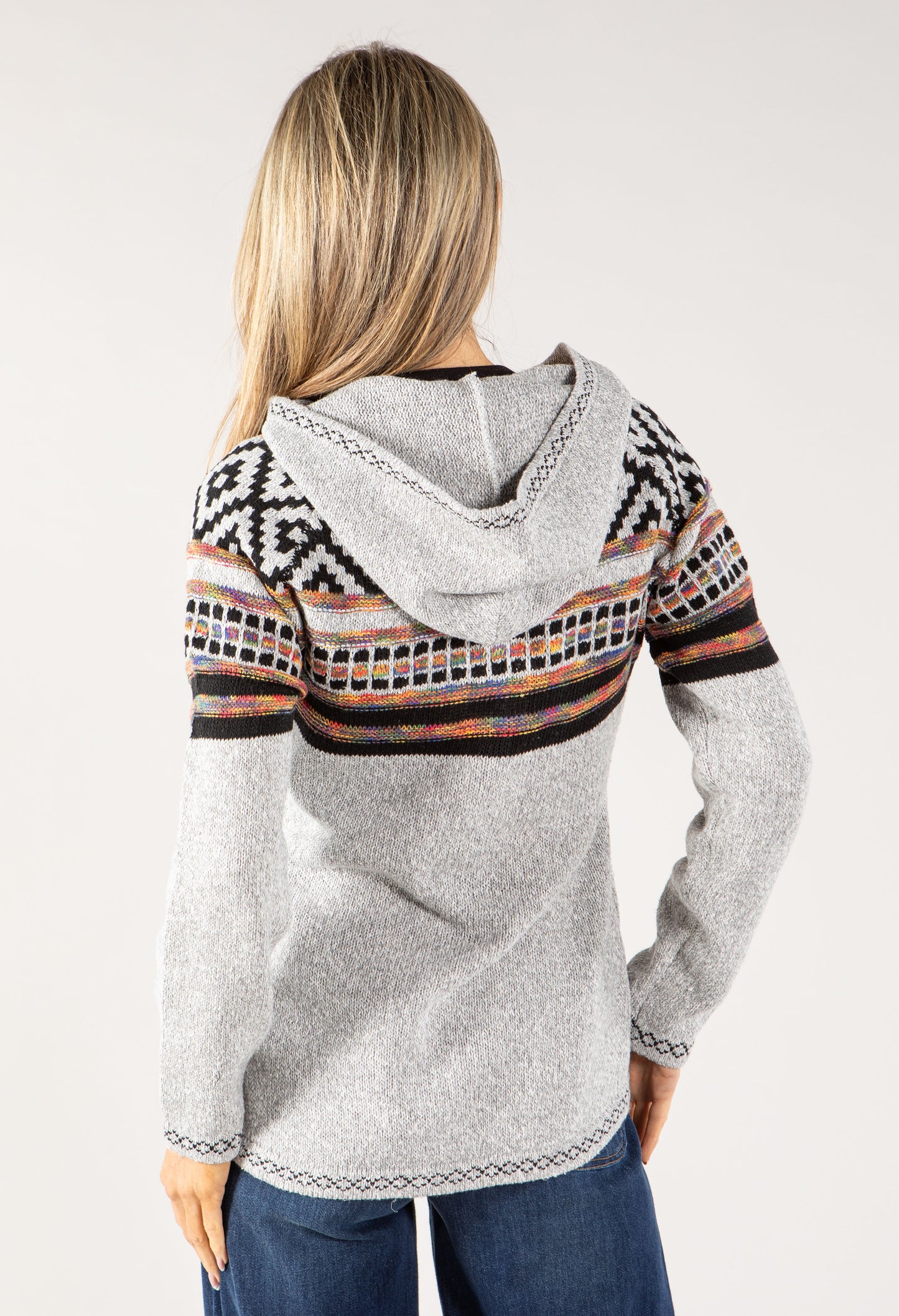 Nordic Style Knit Zip Up Hoodie