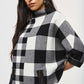 High Neck Check Oversized Top