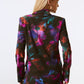 Silky Knit Floral Print Straight Blazer