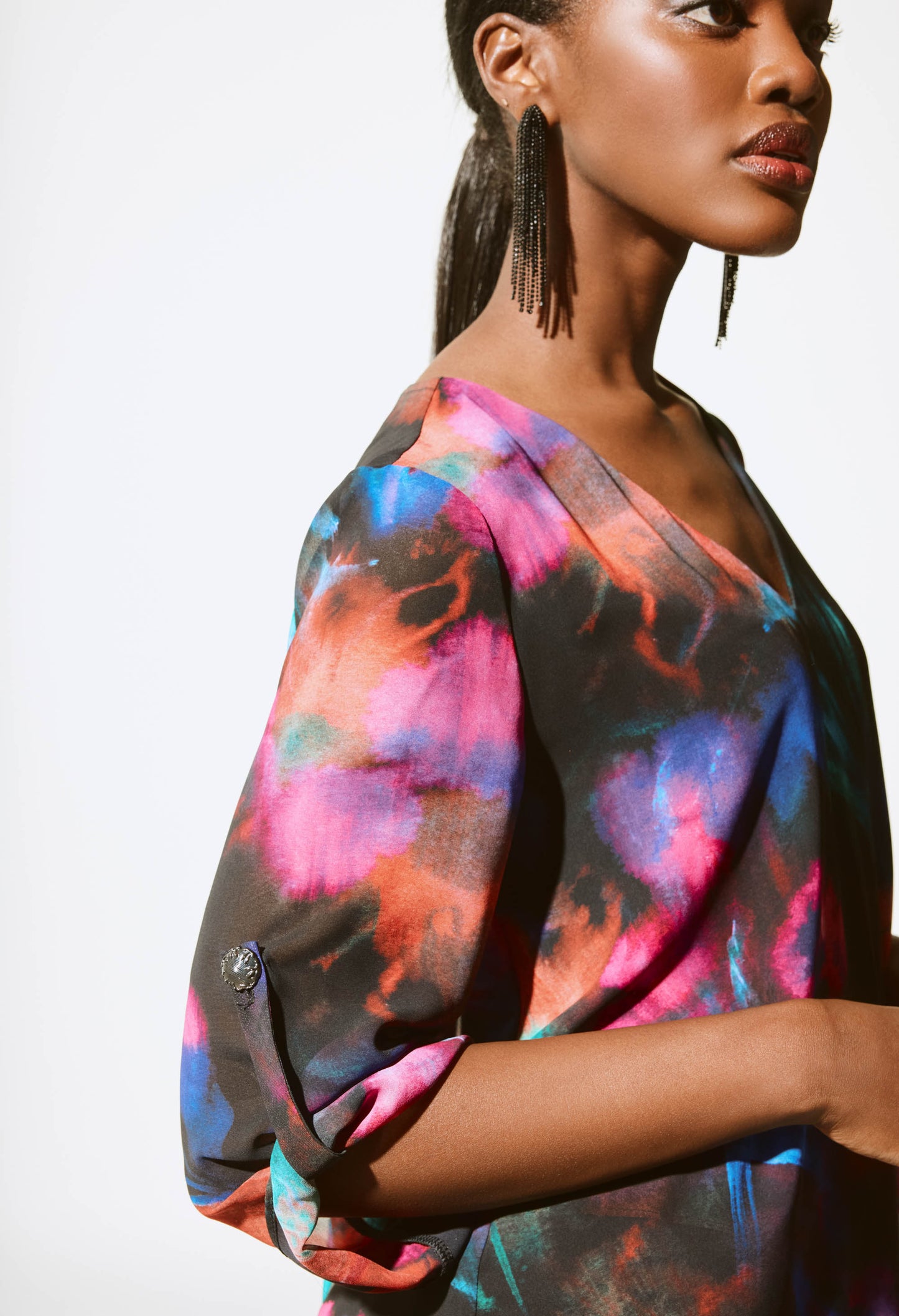 Bohemian Wrap Abstract Blouse