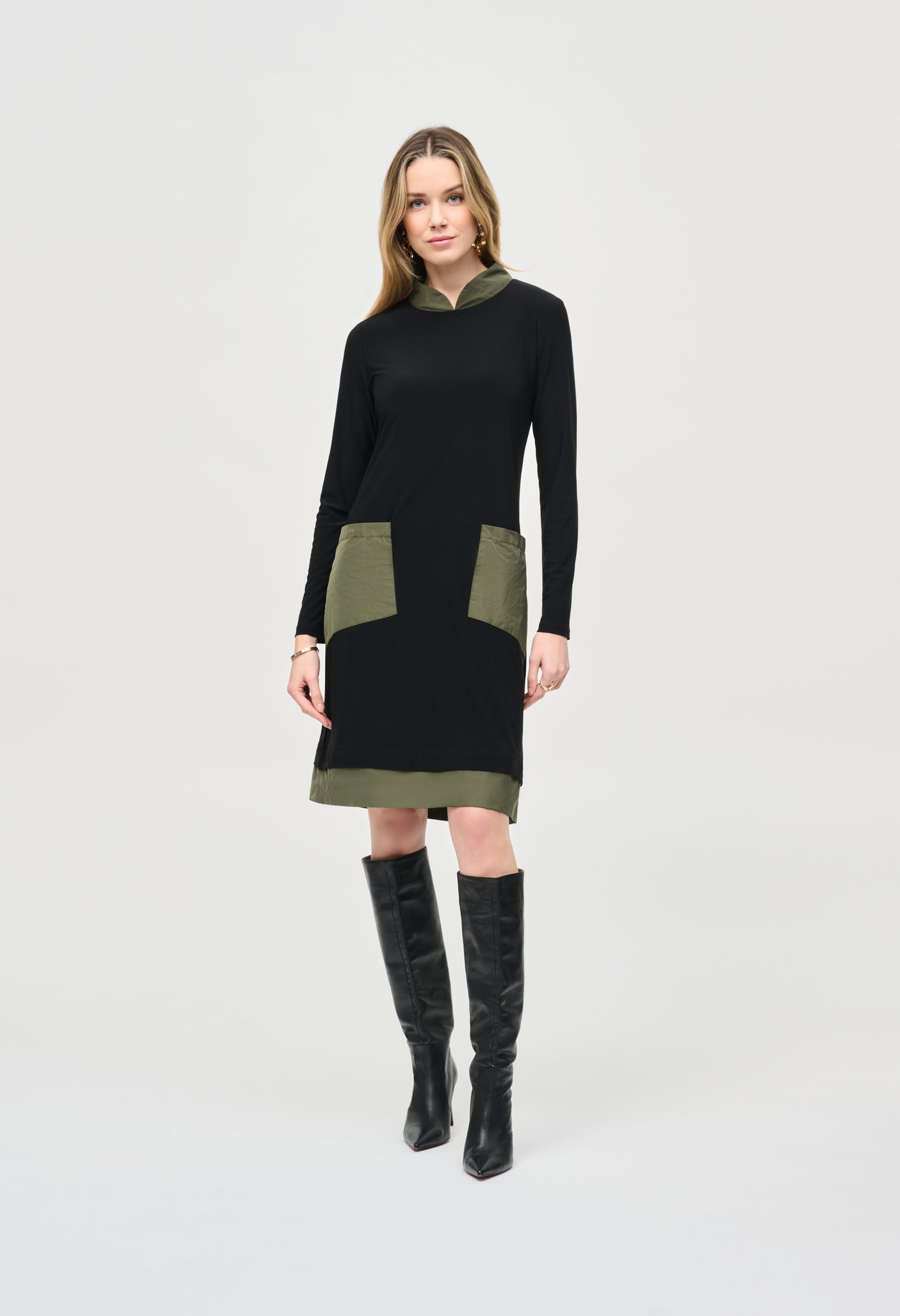 High Neck Shift Dress