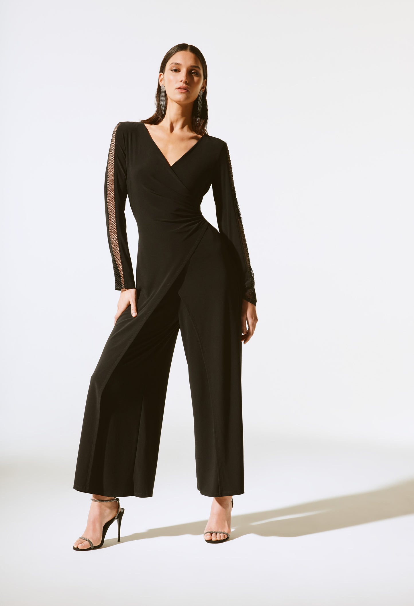 Feminine Wrap Net Jumpsuit