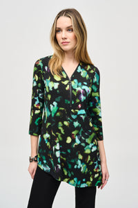 Silky Knit Abstract Print Tunic