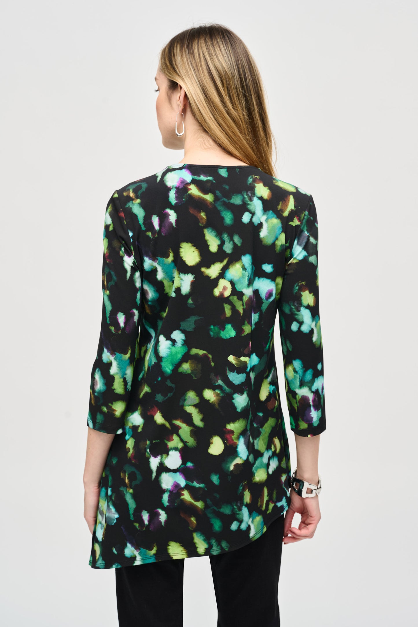 Silky Knit Abstract Print Tunic