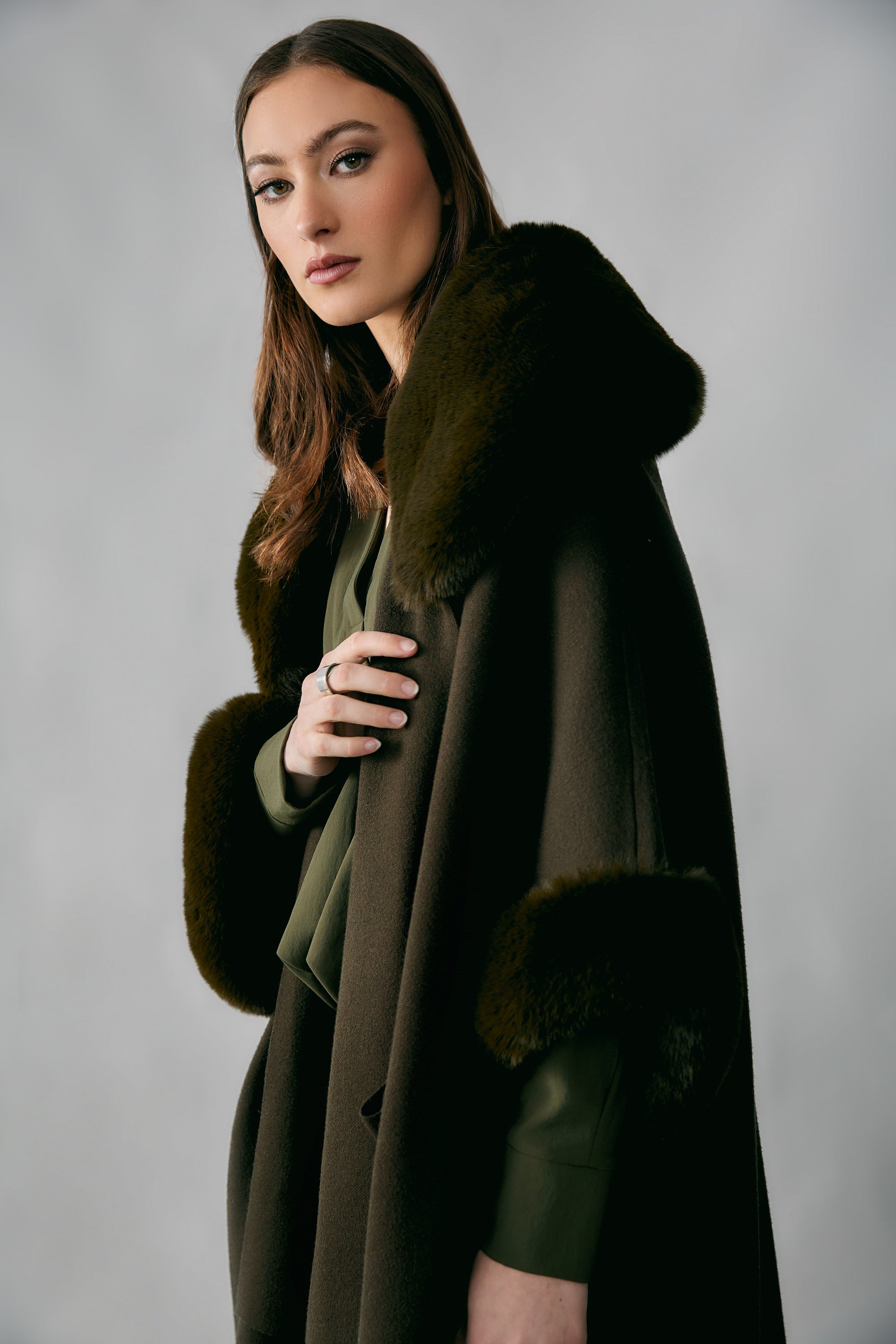 Hooded shawl collar coat 2025