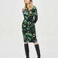 Silky Knit Abstract Print Wrap Dress