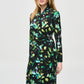 Silky Knit Abstract Print Wrap Dress