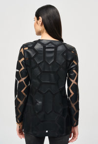 Geometric Pattern Dual Fabric Jacket