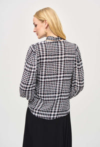 Georgette Plaid Puff Sleeve Top