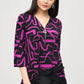 Silky Knit Abstract Print Flared Top