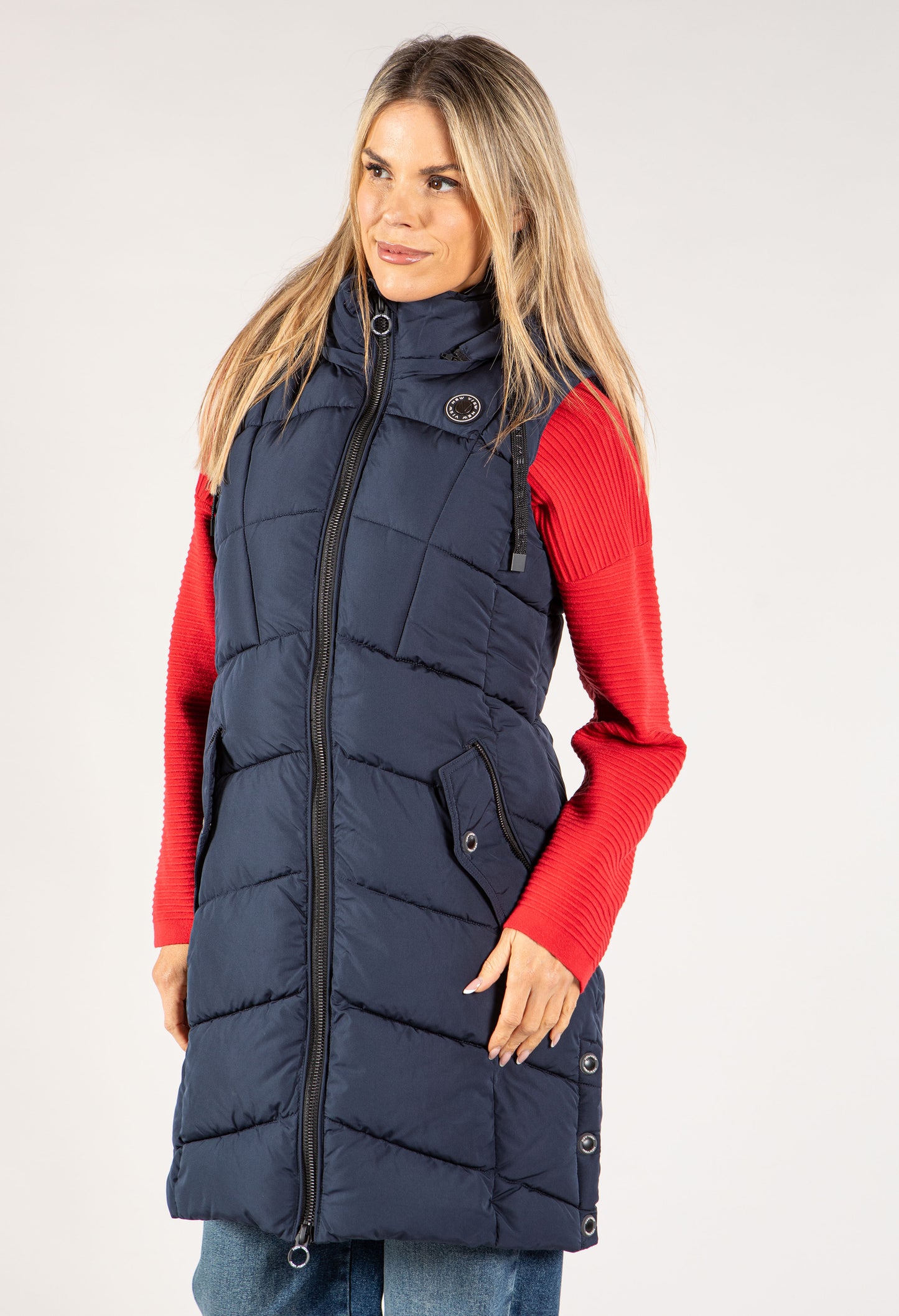 Longline Zip Up Gilet