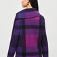 Casual Tartan Cowl Neck Top