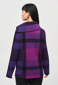 Casual Tartan Cowl Neck Top