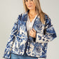 Botanical Tie Front Quilted Jacket