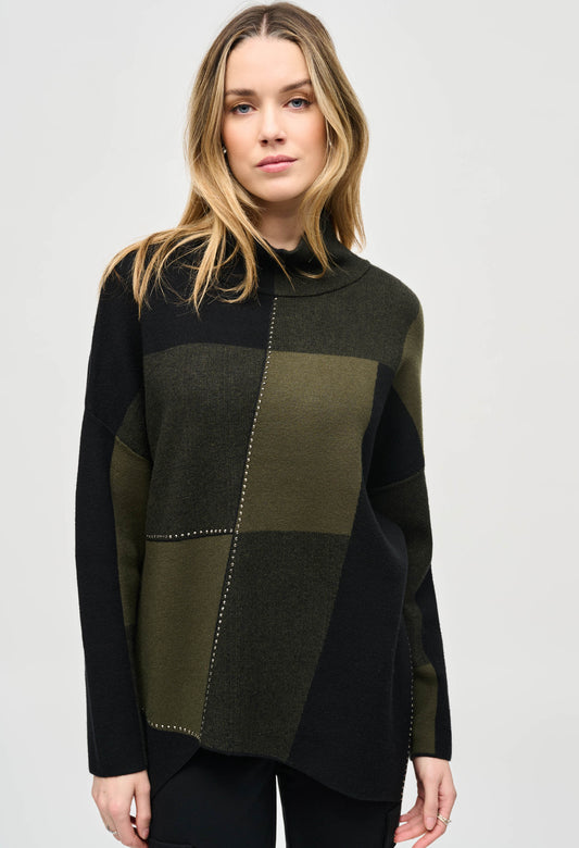 Colour-block Jacquard Knit Pullover