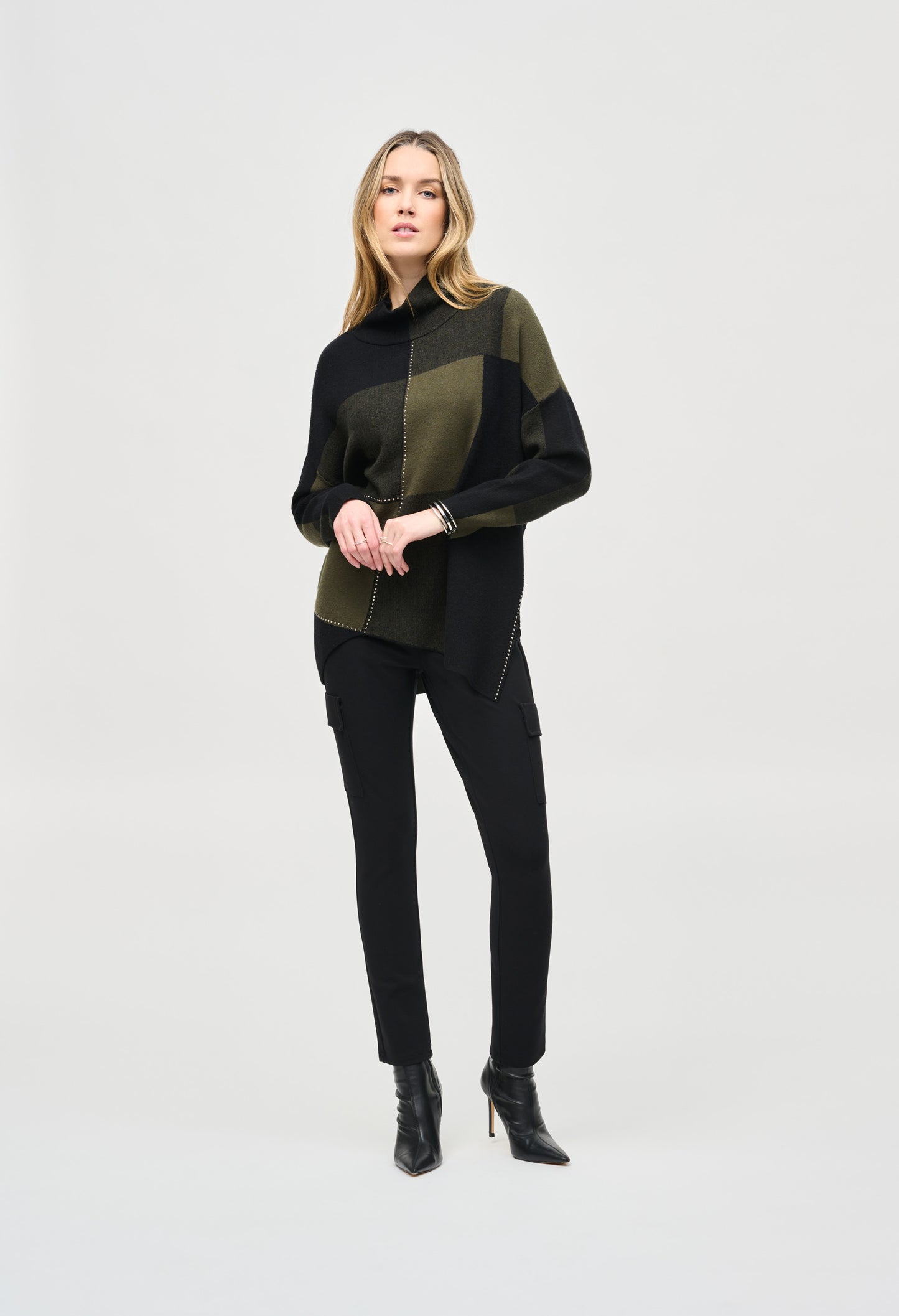 Colour-block Jacquard Knit Pullover