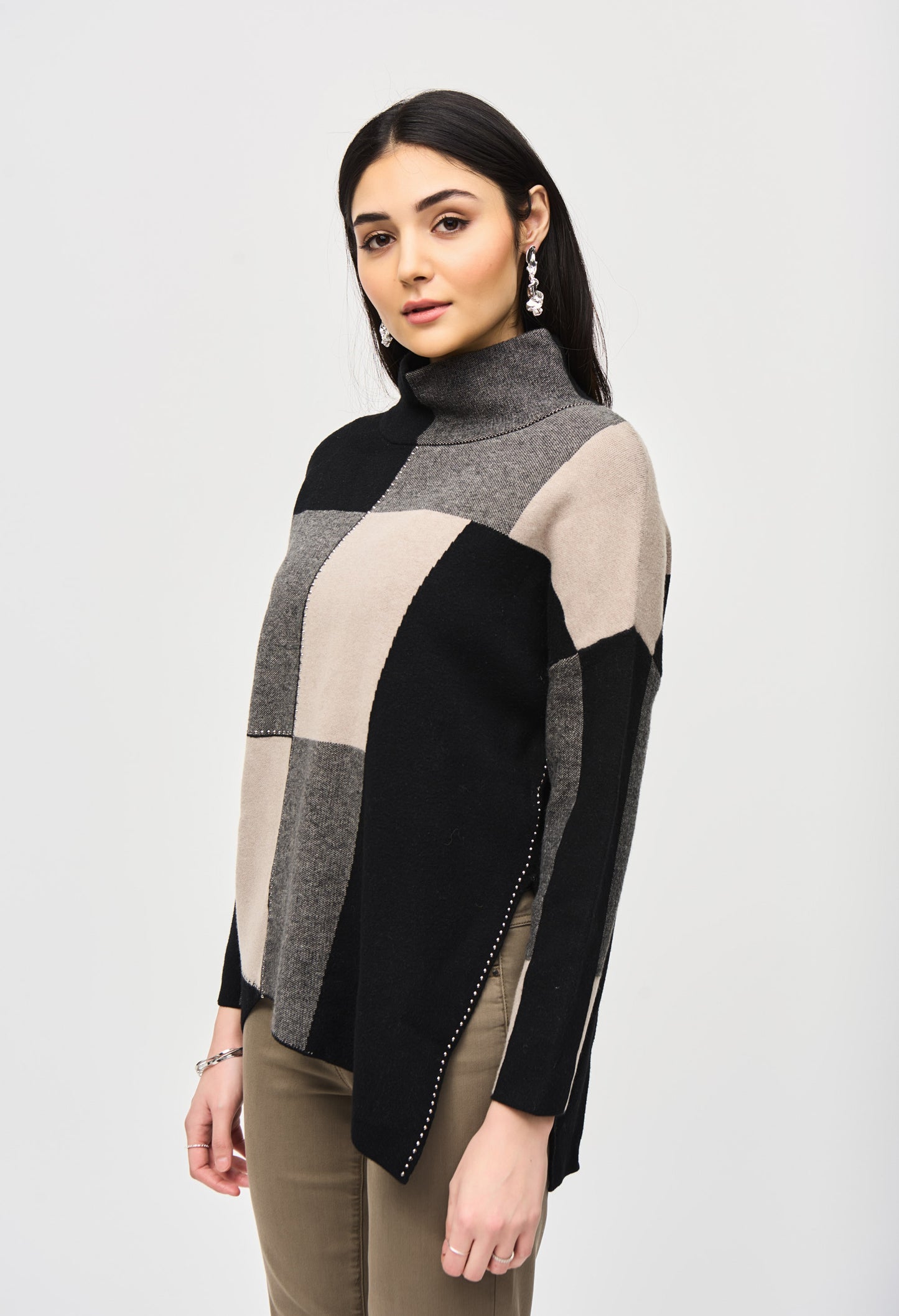 Colour-block Jacquard Knit Pullover