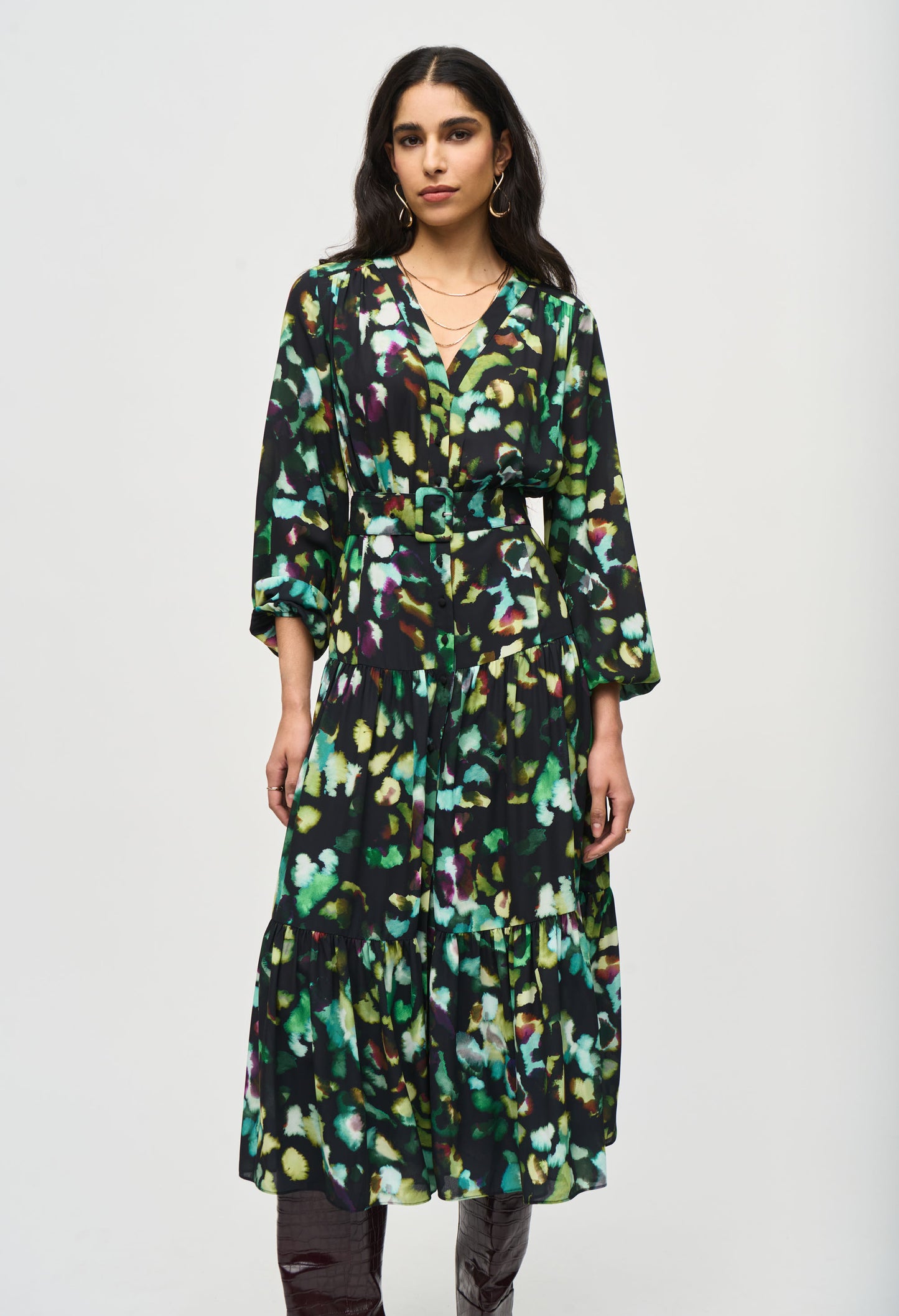 Abstract Bohemian Midi Dress