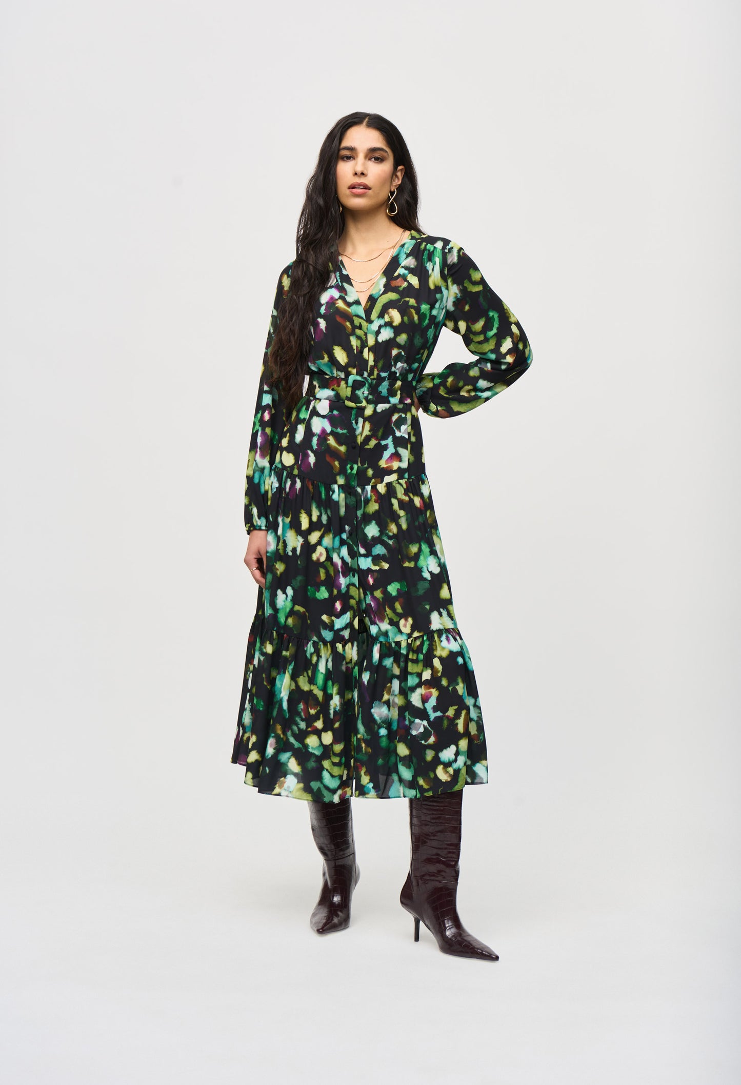 Abstract Bohemian Midi Dress