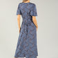 Polka Dot Printed Wrap Bodice Dress