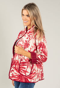 Palm Printed Quilted Jacket