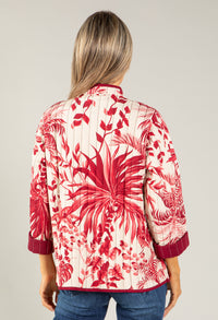 Palm Printed Quilted Jacket