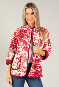 Palm Printed Quilted Jacket