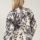 Botanical Tie Front Quilted Jacket