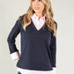 Two in One Pullover with Light Stripes