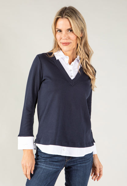 Two in One Pullover with Light Stripes