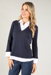 Two in One Pullover with Light Stripes