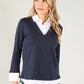 Two in One Pullover with Light Stripes