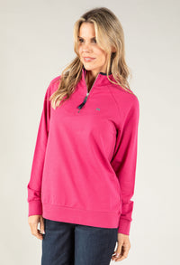 Contrast Trim Quarter Zip Sweatshirt