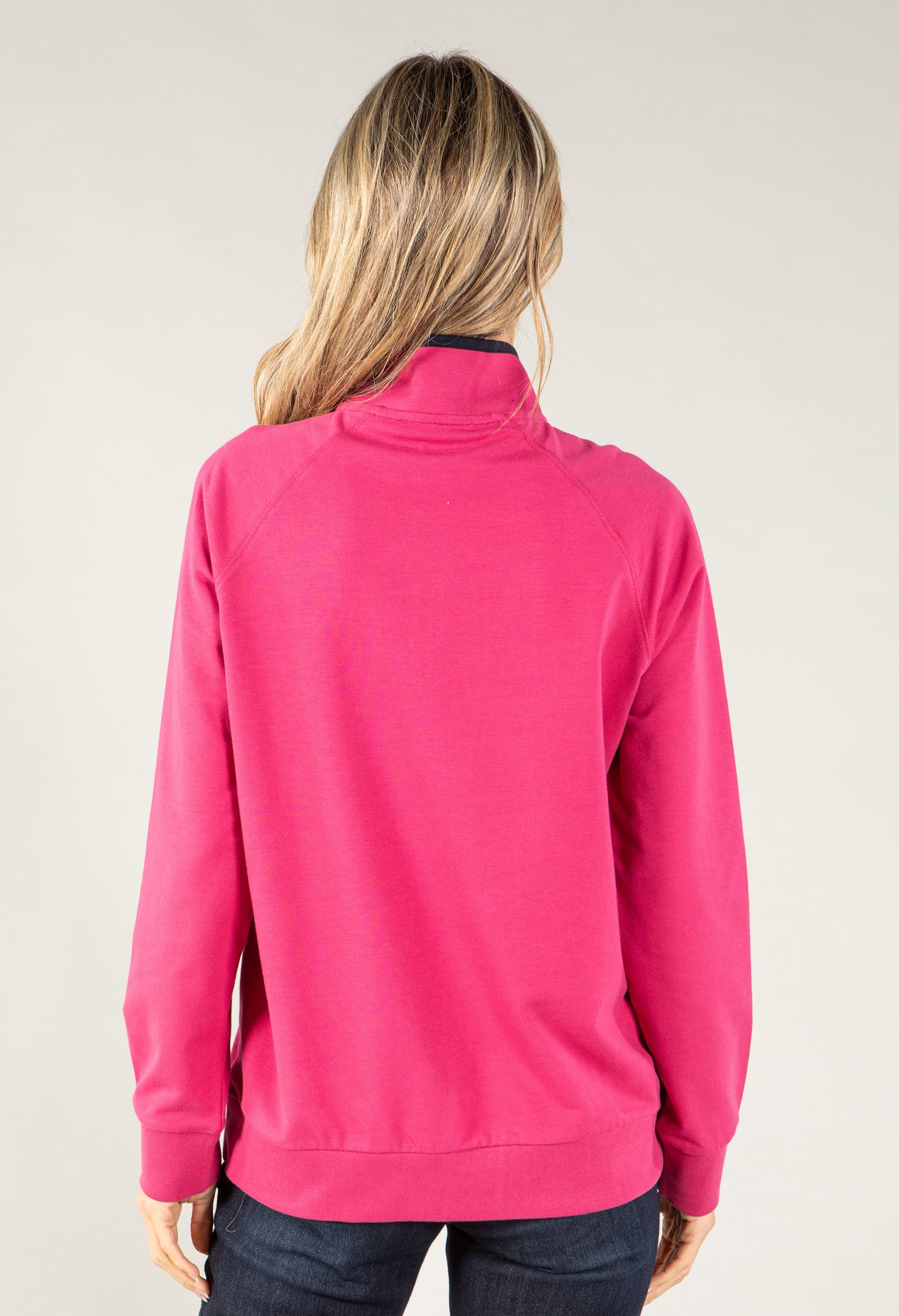 Contrast Trim Quarter Zip Sweatshirt